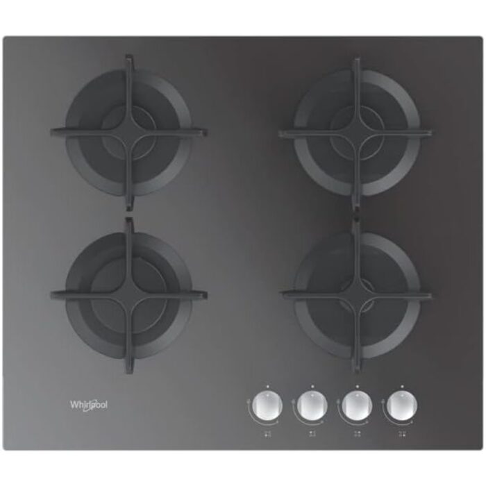 Whirlpool AGR555MRFR 4 Feux Verre Noir 60 cm Table de Cuisson Gaz Encastrable